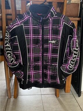 Castle Black & Purple Plaid Snow Jacket